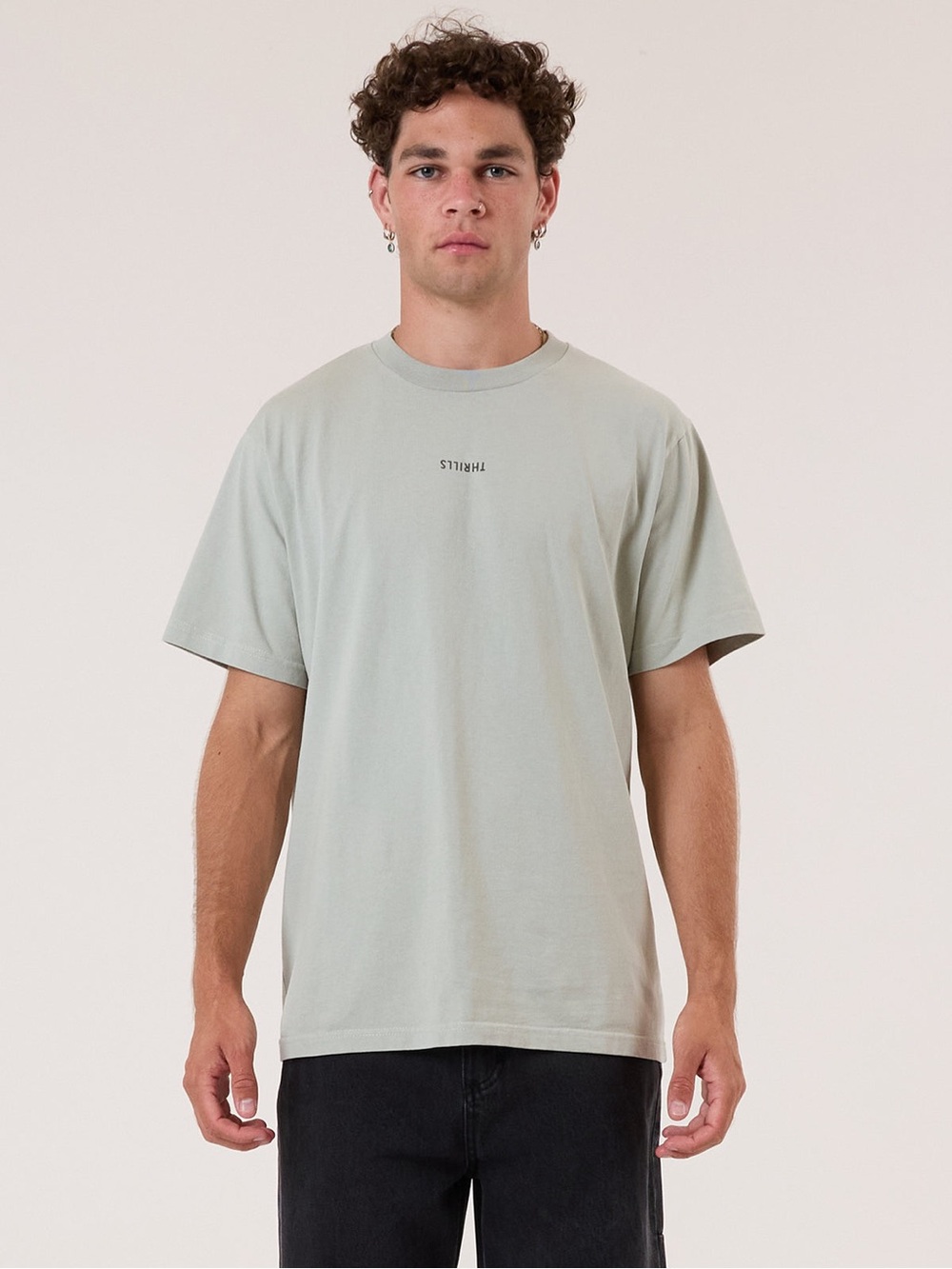 Thrills Sage Green Small Logo Short Sleeve Tee